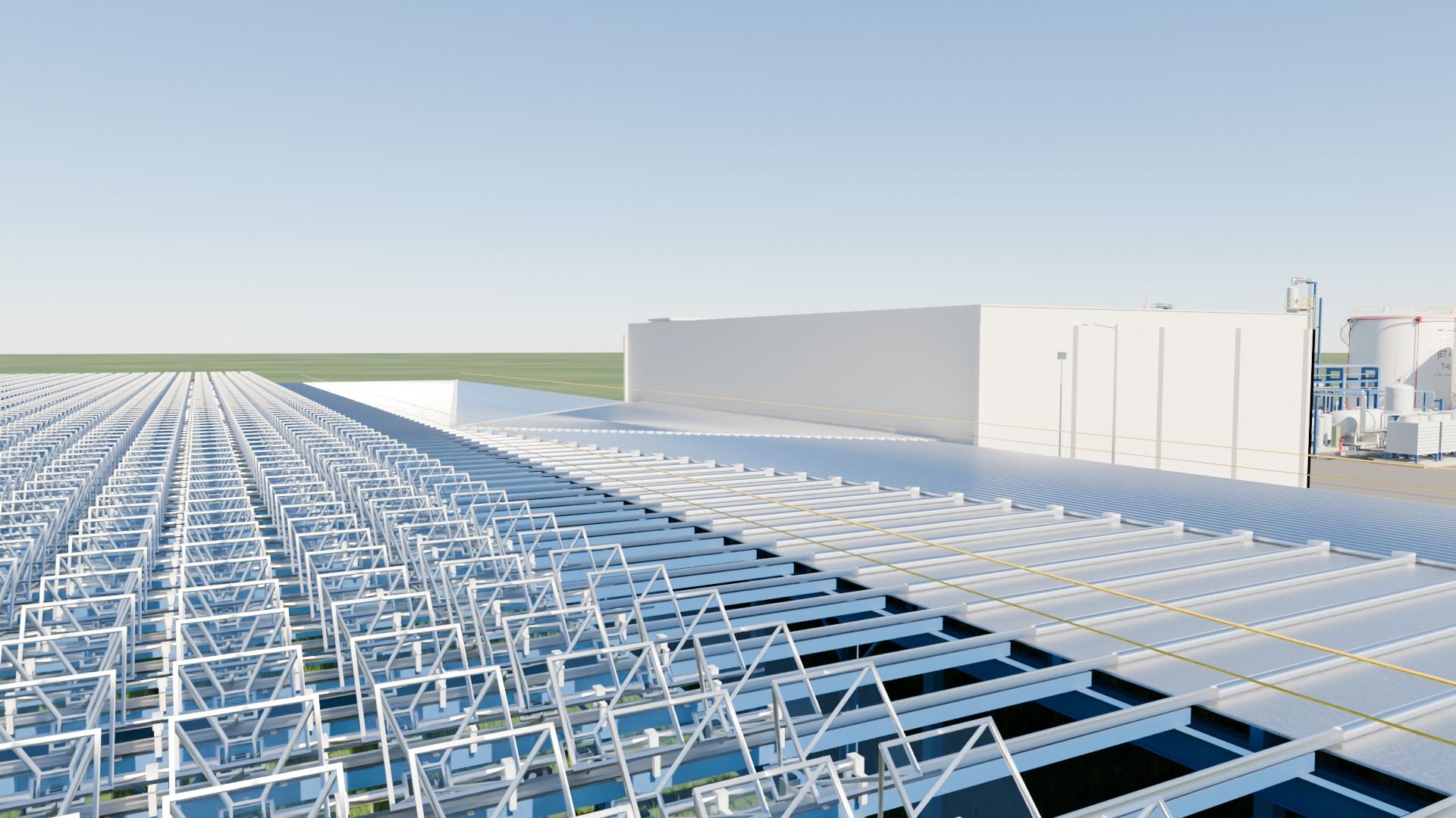 Lichtsammelbrücke zwischen Linsenfeld und Wärmespeicher